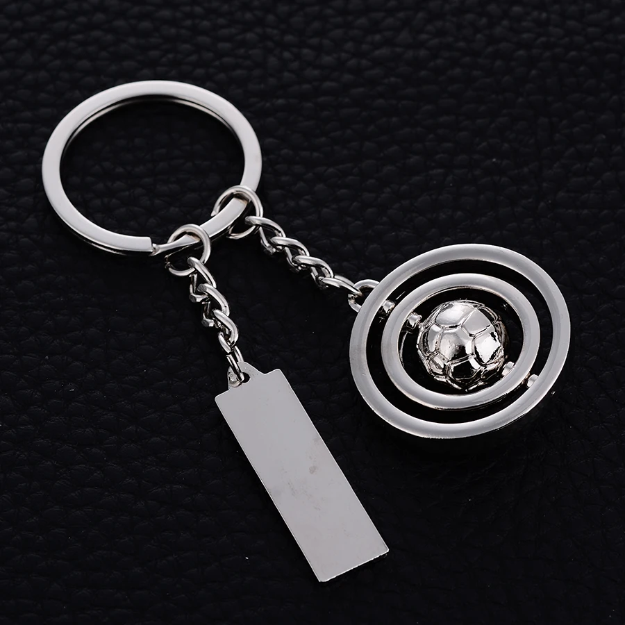 Metal Rotating Soccer Keychain Charm Unisex Car Key Ring Holder Alloy