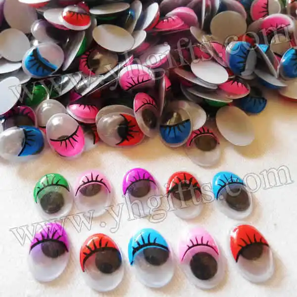 500PCS/LOT.Oval colorful eyelashes eyeball,Plastic wiggle,Colored eyes