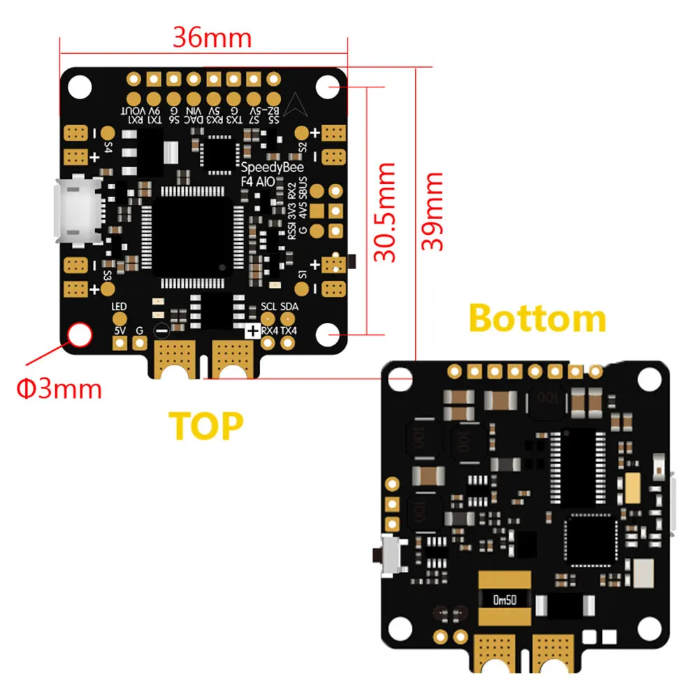 

Neue Verbesserte SpeedyBee F4 AIO V2 Flight Controller BLE Modul Integrierte Betaflight OSD Flight Control mit 16 mb Blackbox