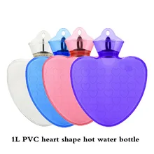 1000 мл в форме сердца ПВХ резиновая горячей воды сумка горячей воды модный дизайн горячей воды Бутылка сумка Теплые тела и теплые руки