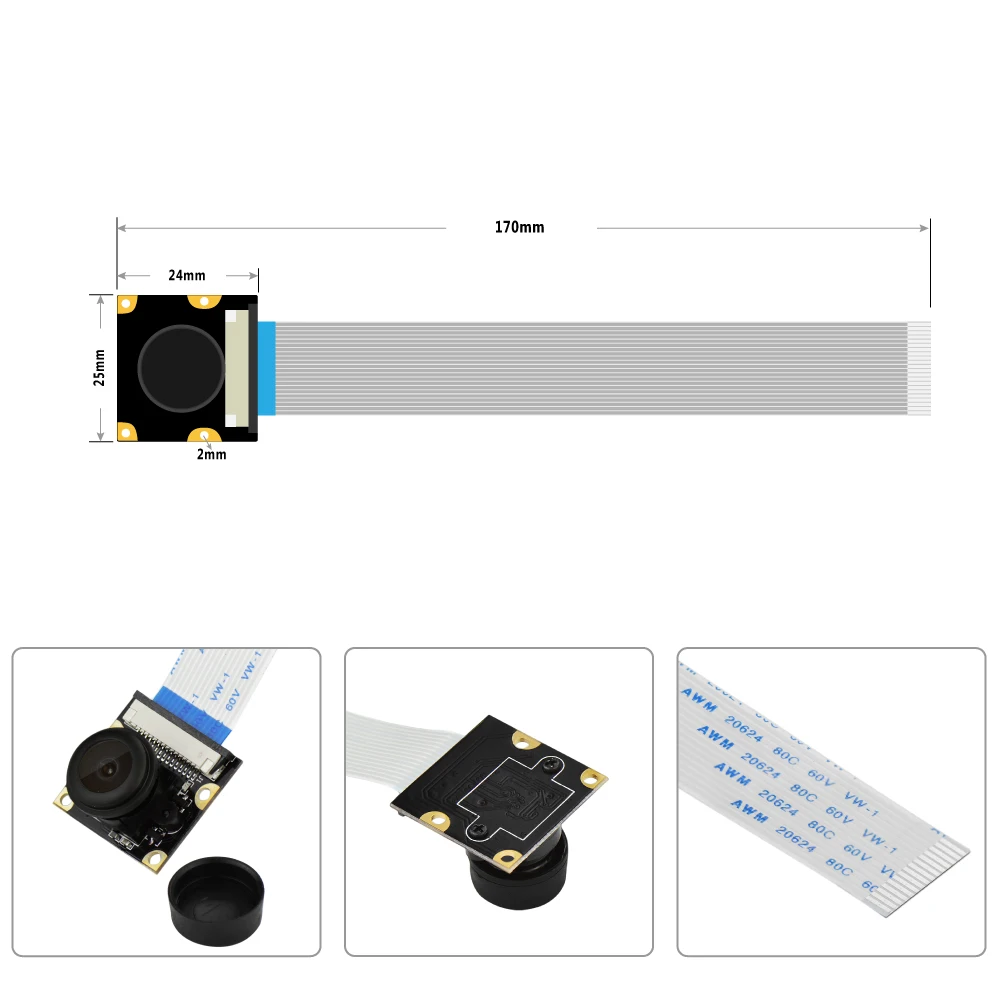 Raspberry Pi 1080P 130 градусов камера с широкоугольным объективом фокусным расстоянием Регулируемый Широкоугольный модуль камеры для Raspberry Pi 3 Model B+ 2B