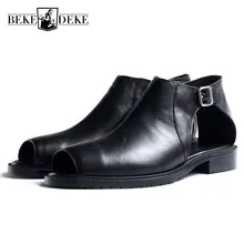 Модные высокие выдалбливают Пряжка мужские сандалии летние Роскошные прогулочная дышащая мужская обувь плюс Размеры гигантские надувные горки-слайдеры шлепанцы