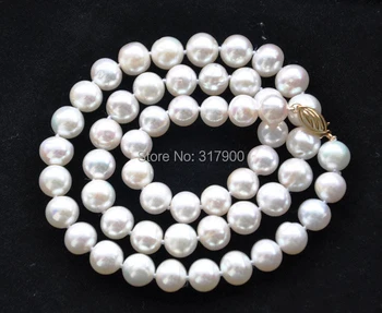 

lustre 18" 10mm ROUND white Freshwater cultured PEARL NECKLACE