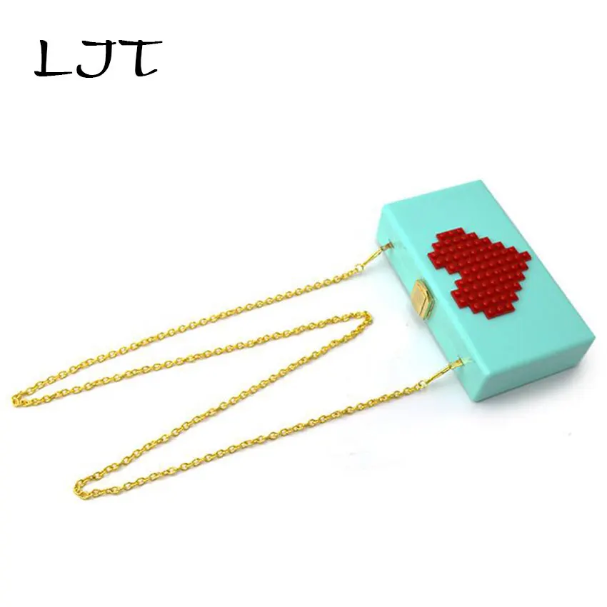 

LJT 2017 New Acrylic Women High-end Dinner Bag Sweet Girls Luxury Handbags Clutches Lady Wedding Purse Wallet Chain Shoulder Bag