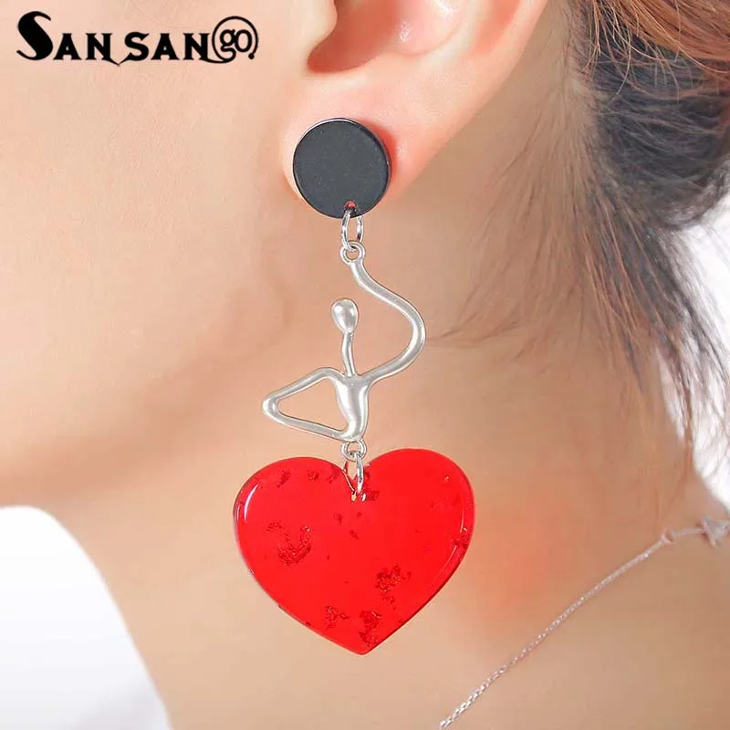 red dance earrings