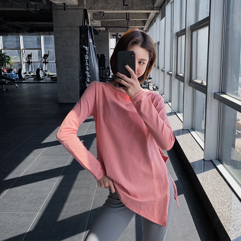 

2019 summer women t shirt perspective printed short crew neck mesh gauze long sleeve casual crop sexy sports daily girls