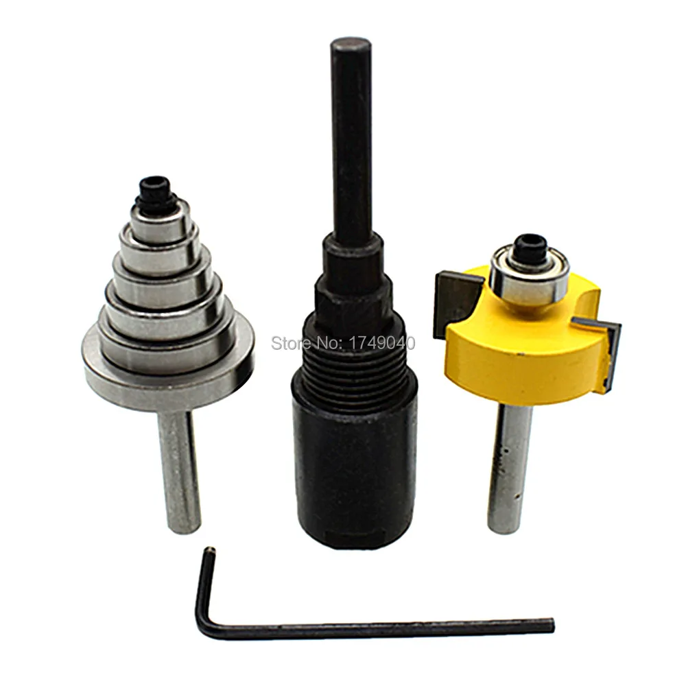Rabbet Router Bit Mill Tools with 6 Bearings 1/4 Inch Shank Engraving