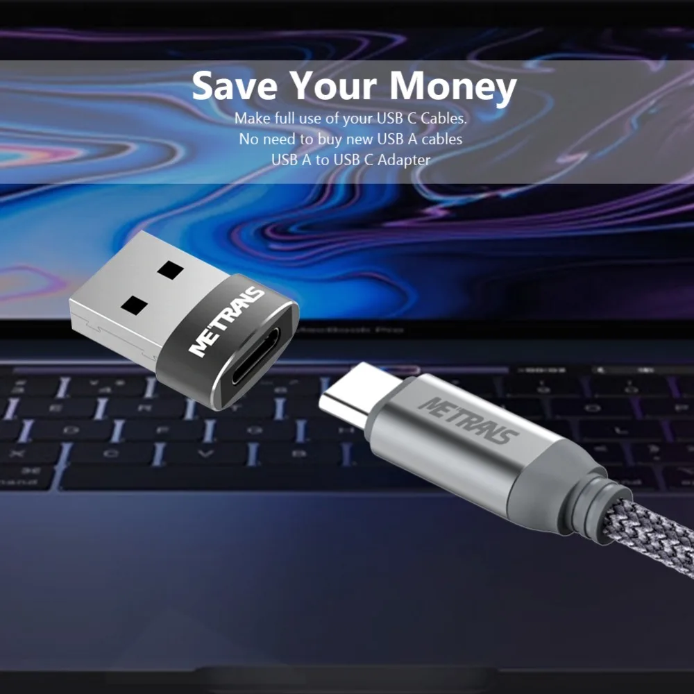 Metrans 2 шт. OTG type-C USB адаптер Мужской к usb type C Женский OTG конвертер зарядное устройство для samsung S10 type-C OTG кабель для Macbook