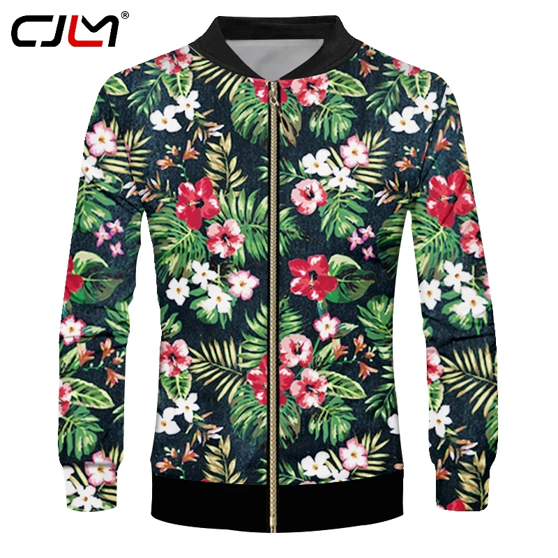 

CJLM Full Printing Casual Jackets Men's Funny Print Flowers Floral 3D Jacket Leaf Coats Man Hiphop Streetwear Tops Overcoats 6XL