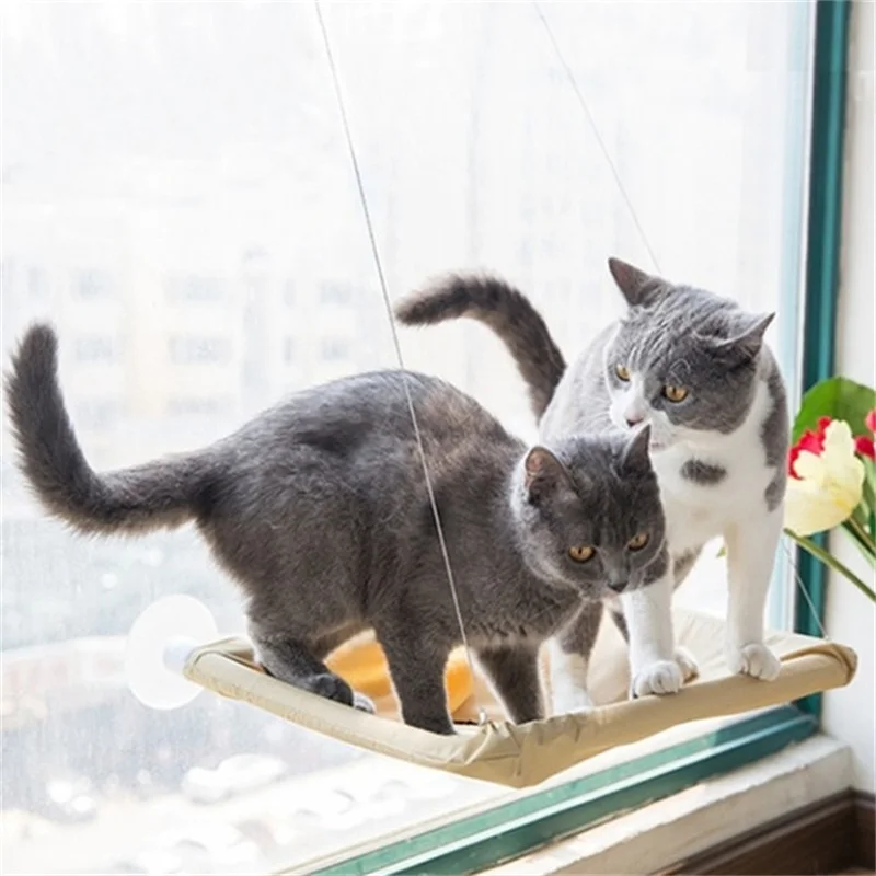 

High Quality Mrosaa Hanging Cat Bed Mat Soft Cat Hammock Window Hammocks Kennels 20KG cat Safe Hanging Shelf Seat Beds Cover Cus