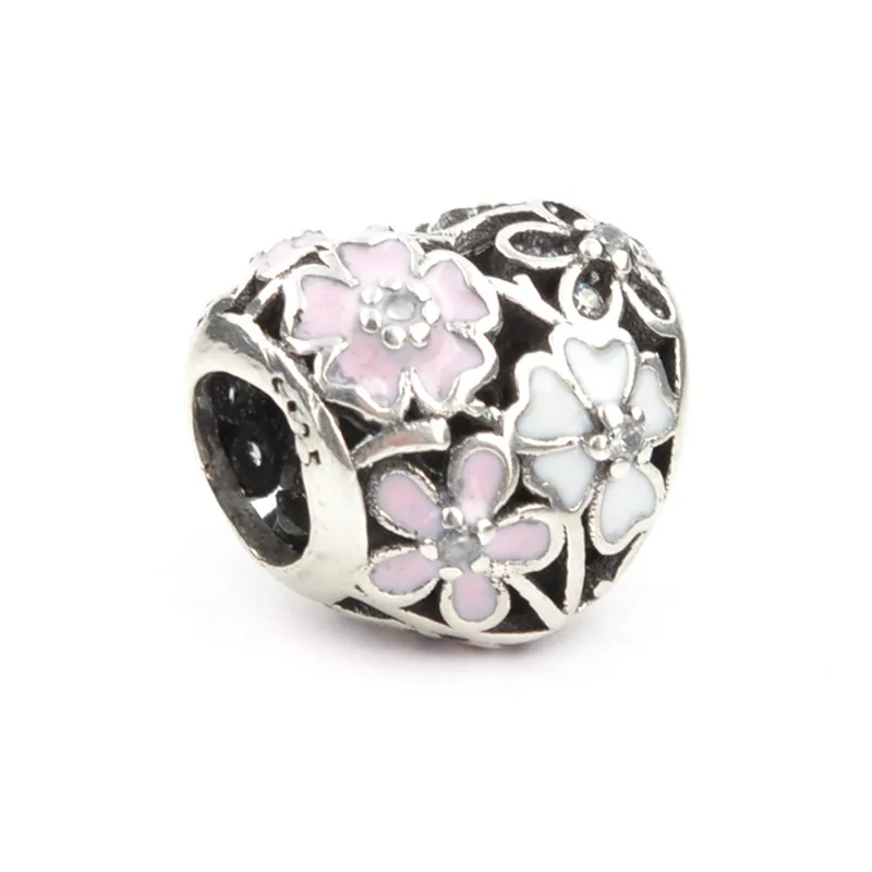 Lucky Sonny Fashion Enamel Bead Poetic Blooms Beads Fit Original Pandora Charm Bracelet Authentic Luxury DIY Jewelry Gift LSH132-1