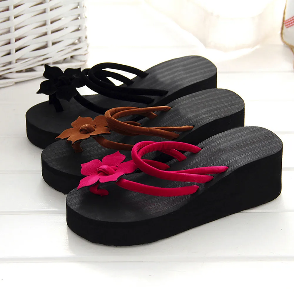 

New Summer Woman Shoes Platform Bath Slippers Wedge Beach Flip Flops High Heel Slippers For Women Brand Black Eva Ladies Shoes15