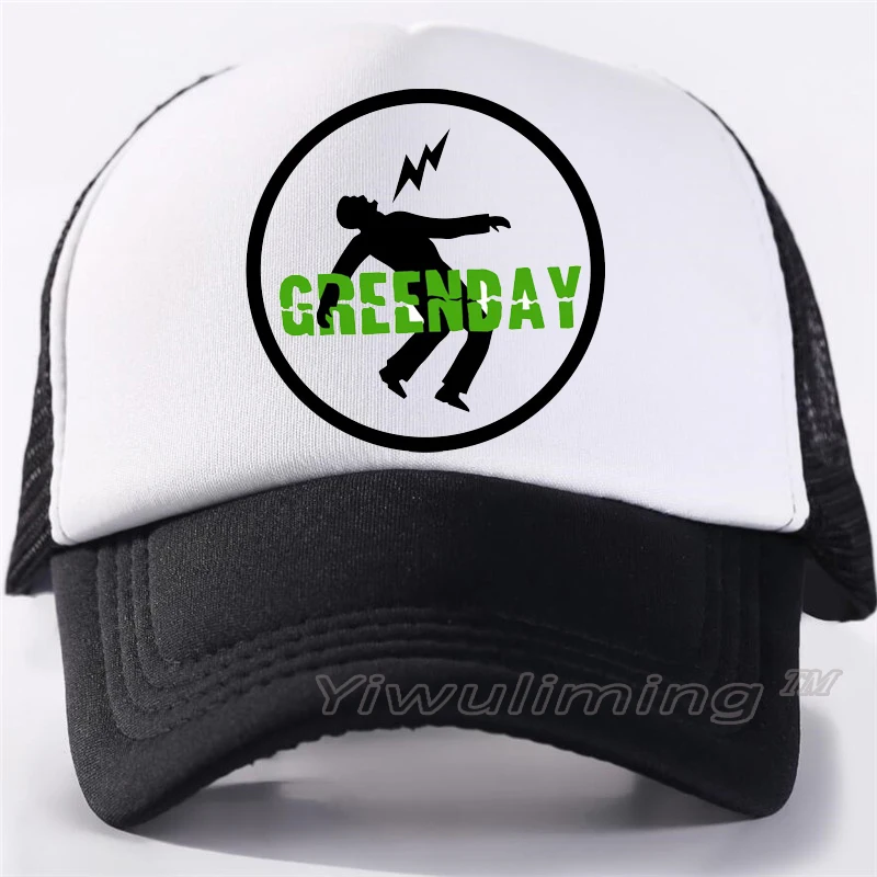 

NewSummer Trucker Caps Green Day Cool Summer Black Adult Cool Baseball Mesh Net Trucker Caps Hat for Men Adjustable