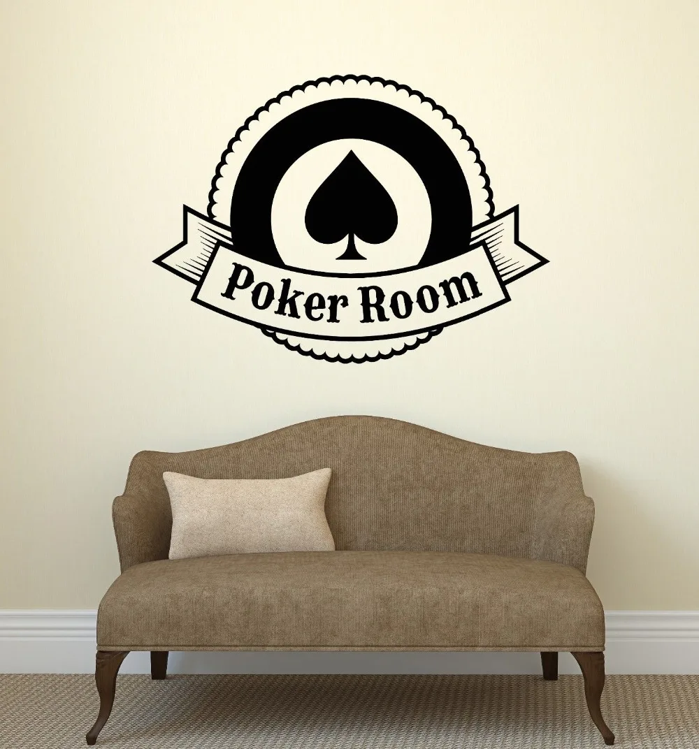 Wall Decal Poker Room Cards Casino Gambling for Men Vinyl Stickers