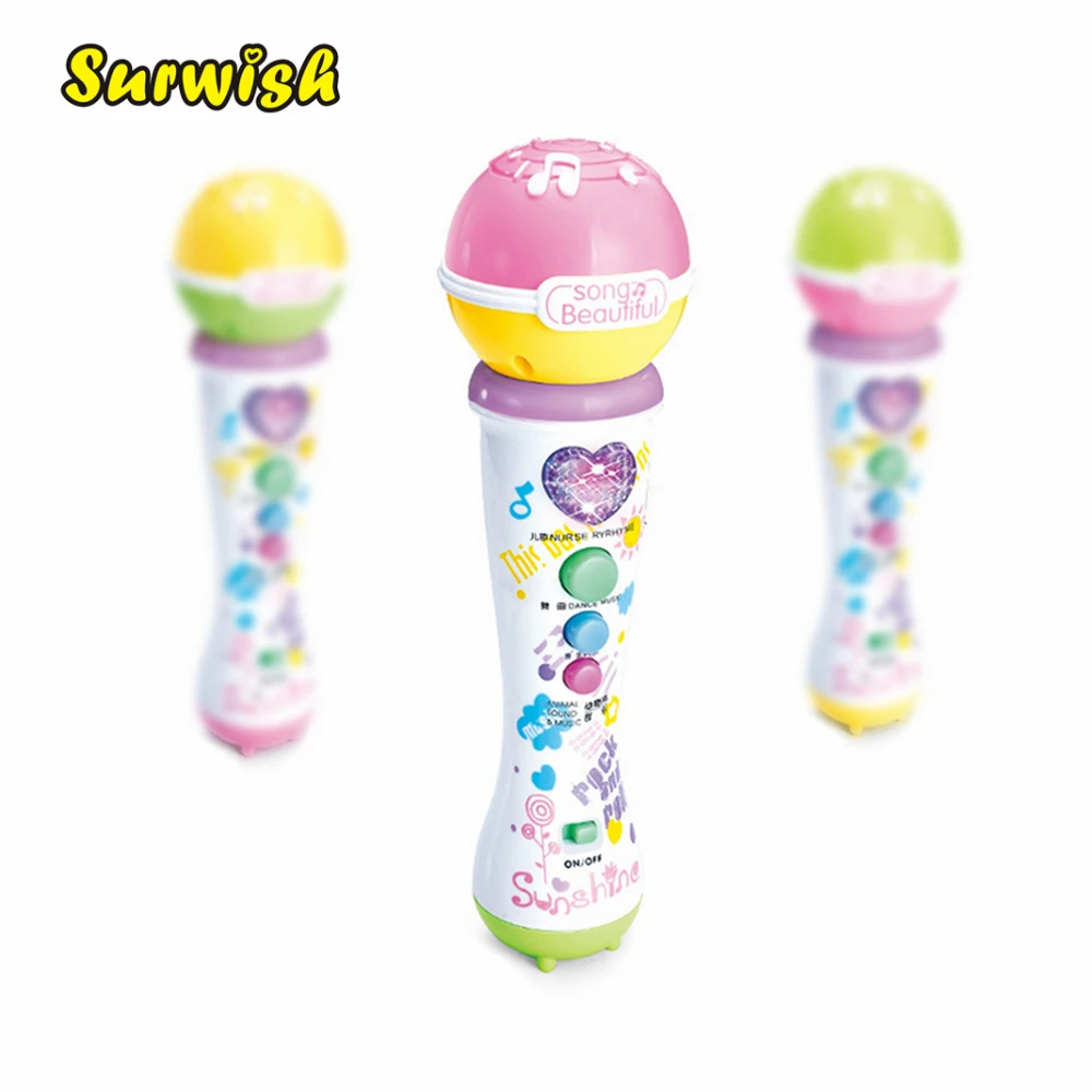 Surwish لعبة الموسيقية أداة الأطفال مضحك ميكروفون جميل التعليمية سلامة البلاستيك لعب لفتاة الاطفال-لون عشوائي