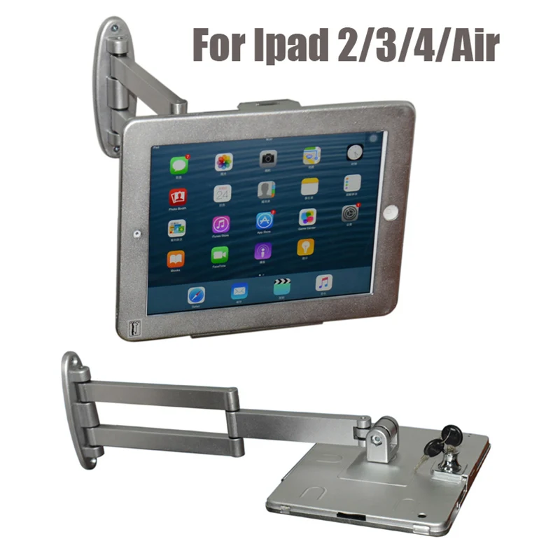 Portable elastic flexible Ipad wall mount flat pad security display