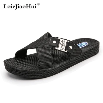 

2019 New Fashion Summer Men Leather Slippers Handmade Flip Flops Comfortable Breathable Beach Sandals Classic Casual Flats Shoes