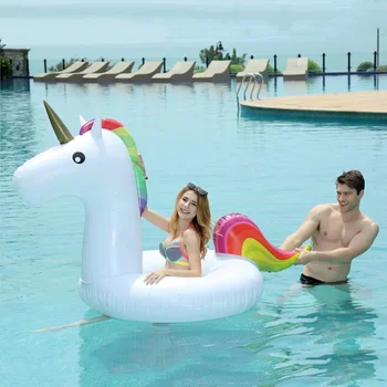 

Giant Inflatable Unicorn Swimming Rings Animal Pool Toy Swimming Game Toys Air Mattresses Large Floating Island Boat Party