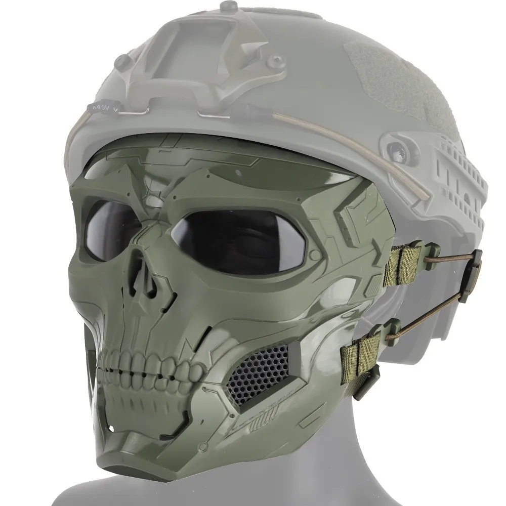 Airsoft Shooting Tactical Hunting Equipment Gears Skull Messengers Unisex Full Protective Mask Helmet 2 Wearing Ways Accessories