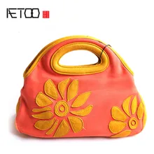 AETOO чистая кожа с холщовой японской плеча посыльного руки Висячие руки модные цветы Sen отдел женской упаковки