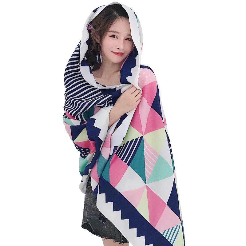 

PzWxWzl Ethnic Scarf for Women Autumn Spring Spain Style Bohemian Designs Long Plaid Patchwork Scarf Shawl Birthday Gifts
