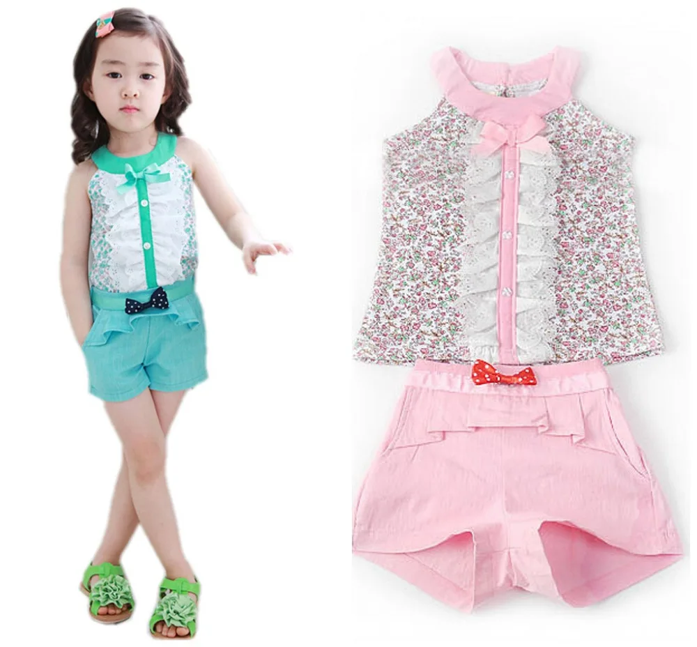 2017 summer style baby girl kids clothes bow princess clothing set baby