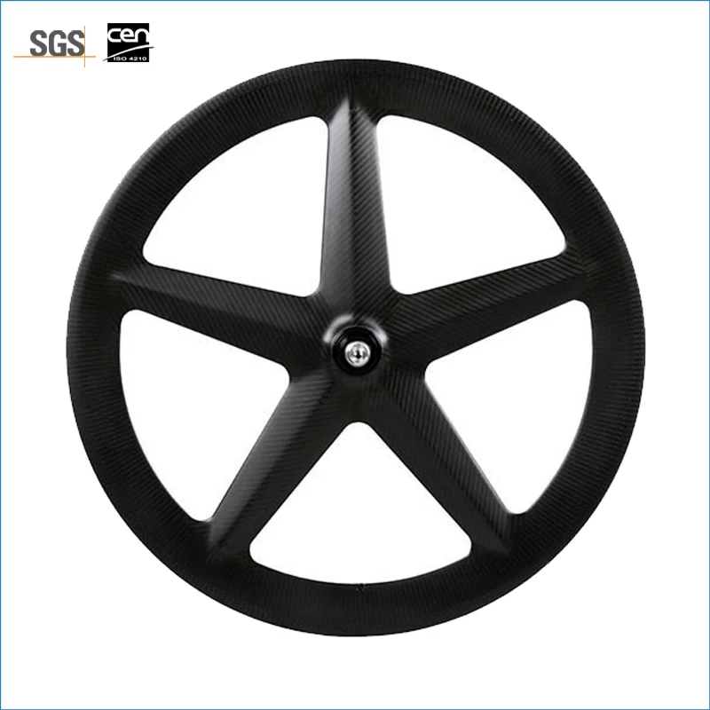 Supper carbon 3K finish ultralight weight 5 spoke carbon bicycle wheel