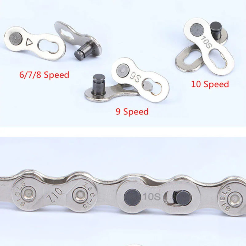 Cheap 1 Pair Bicycle Chains Mountain Bike Chain Connector for 6/7/8/9/10 11 Speed Quick Link Repair Tool Parts Cycling Bicycle Chain 2