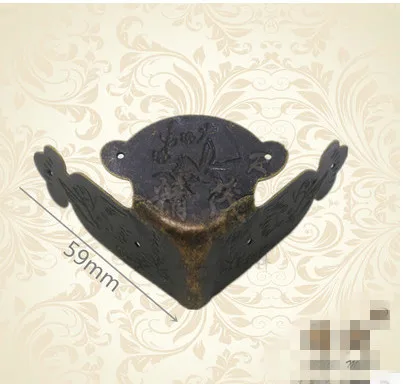 

Antique Mental Corner Decorative Protector Jewelry Box Gift Wine Chest Box Wood Case Feet Leg Corner Furniture accessories 02