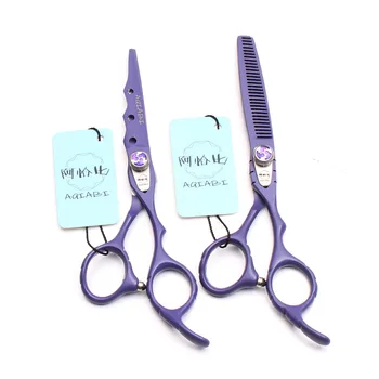 

6" 17.5cm Japan AQIABI Violet Color Hairdresser's Scissors Thinning Scissors Cutting Shears Professional Hair Scissors Set A1019
