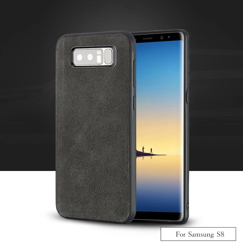 

wangcangli brand All-handmade genuine fur phone case For Samsung S8 Comfortable touch all-inclusive phone case