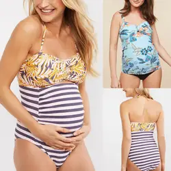 Женский танкини для беременных бикини с цветочным принтом пляжный костюм плюс размер женский купальник бикини feminino 2019 костюм premaman