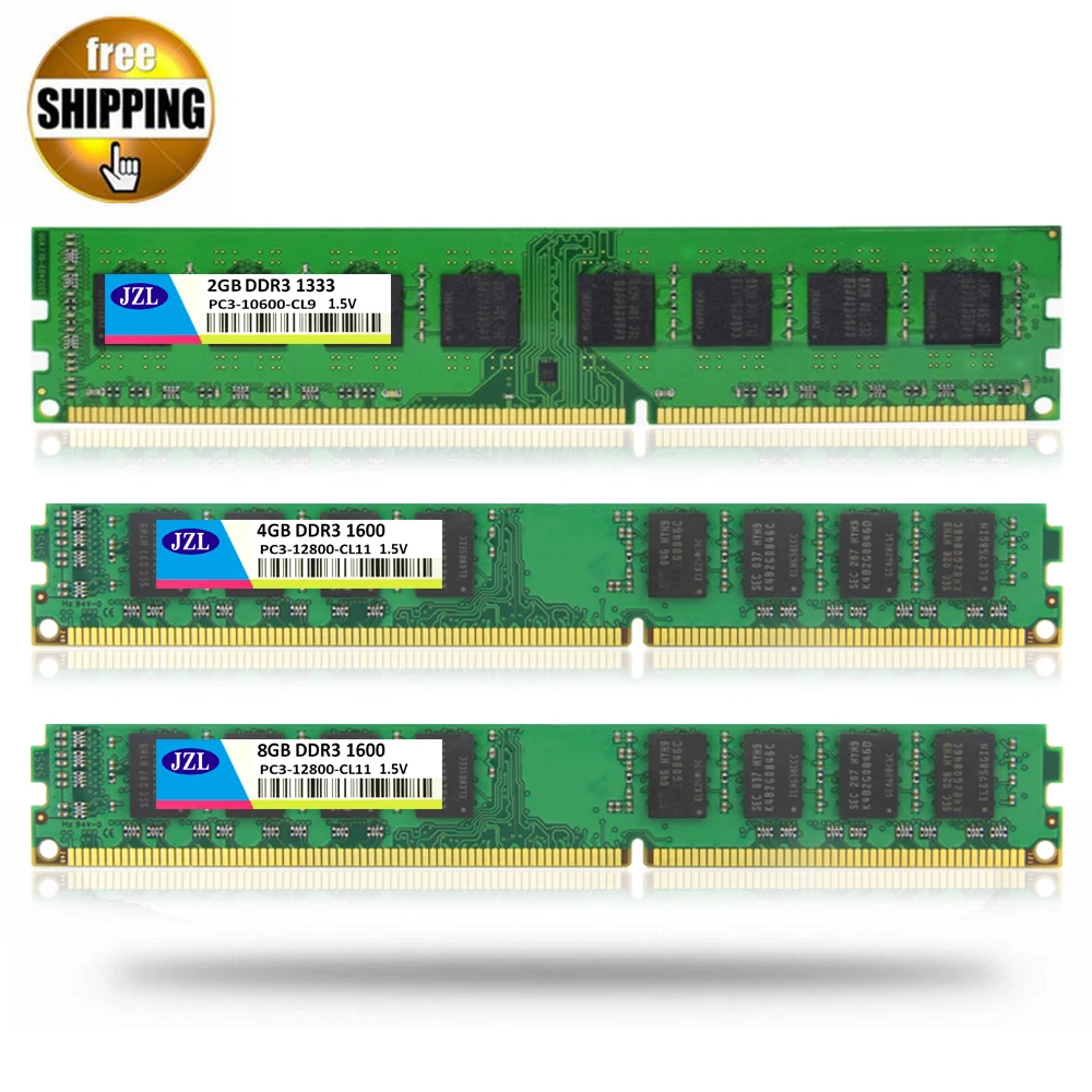 JZL LONG-DIMM PC3-12800 DDR3 1600 MHz DDR 3 1333 1600 MHz 4GB 8GB 1,5 V 240 PIN Non-ECC для настольного ПК компьютера DIMM память ram