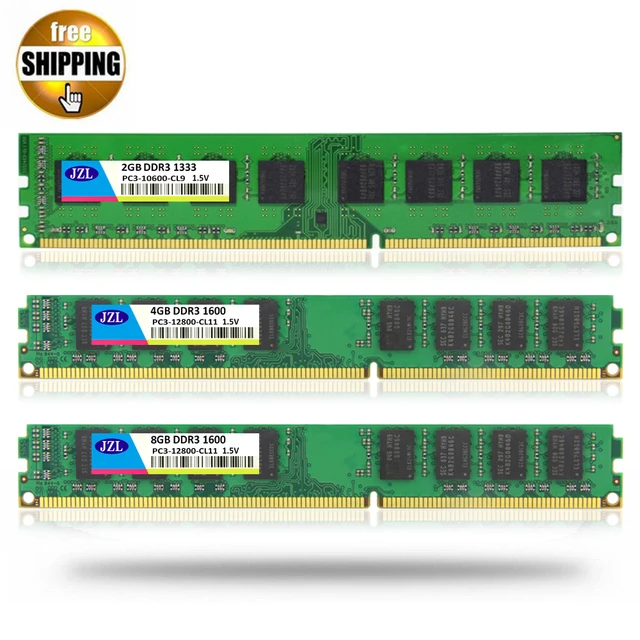 Cheap JZL LONG-DIMM PC3-12800 DDR3 1600MHz DDR 3 1333 1600 MHz 4GB 8GB 1.5V 240 PIN Non-ECC For Desktop PC Computer DIMM Memory RAM