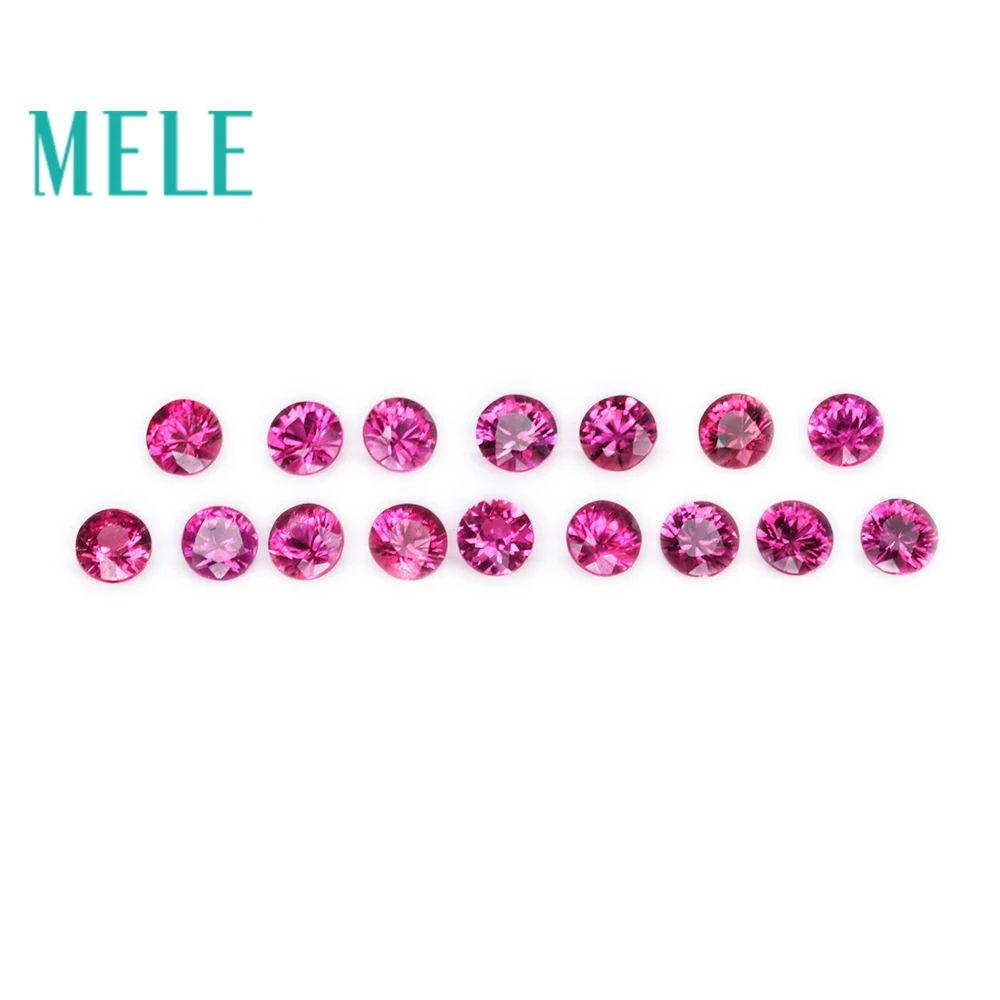 MELE natural red ruby loose gemstone for jewelry DIY making,2.75mm 0.1ct round cut blood lost tone wiht high quality