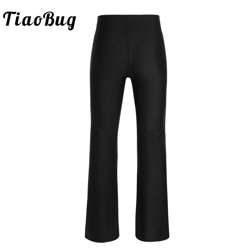 TiaoBug Kids Teens Black Basic Classic Stretchy Loose Gym Sports Pants