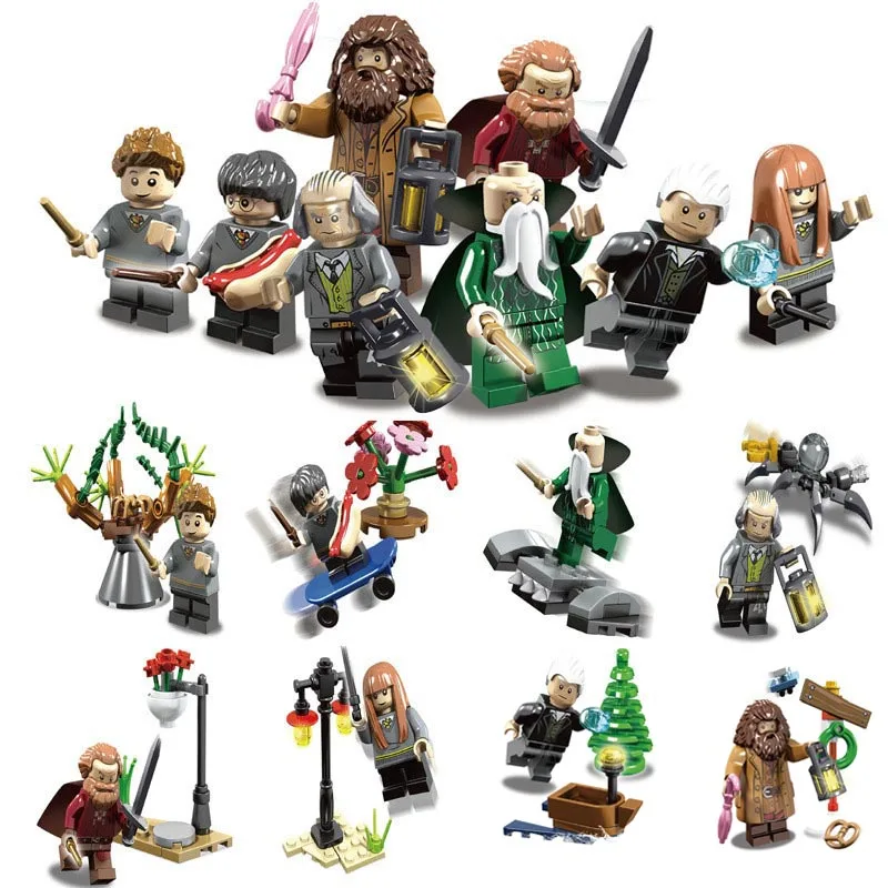 

8pcs/set LegoINGlys Harry Potter Magician Rubeus Hagrid Ron Weasley Education Short Building Blocks Toys for Children Sy1209