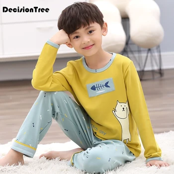 

2019 new children's pajamas set boys girls cotton years sleepwear long sleeved good quality kids pajamas suit