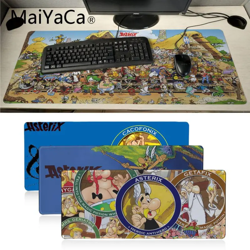 MaiYaCa Asterix Obelix персонажи, игровые мыши для ноутбука, коврик для мыши, большой игровой коврик для мыши, противоскользящая блокировка клавиатуры, коврик для стола