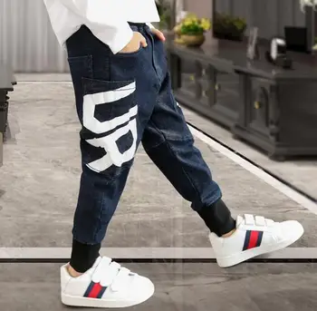

Boys denim pants 2019 new spring kids clothing big boys jeans cotton trousers baby children winter thickened pencil leggings