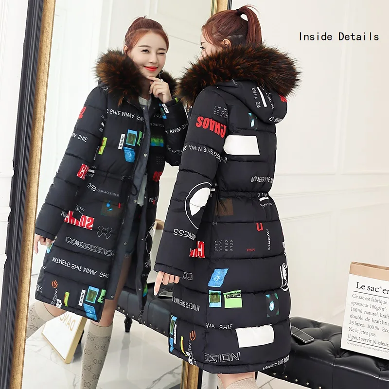 2018 Winter Parkas Women Both Sides Wear Coat Big Fur Collar Hooded Jacket Coats Thick Warm Cotton Padded Windbreaker Outwear