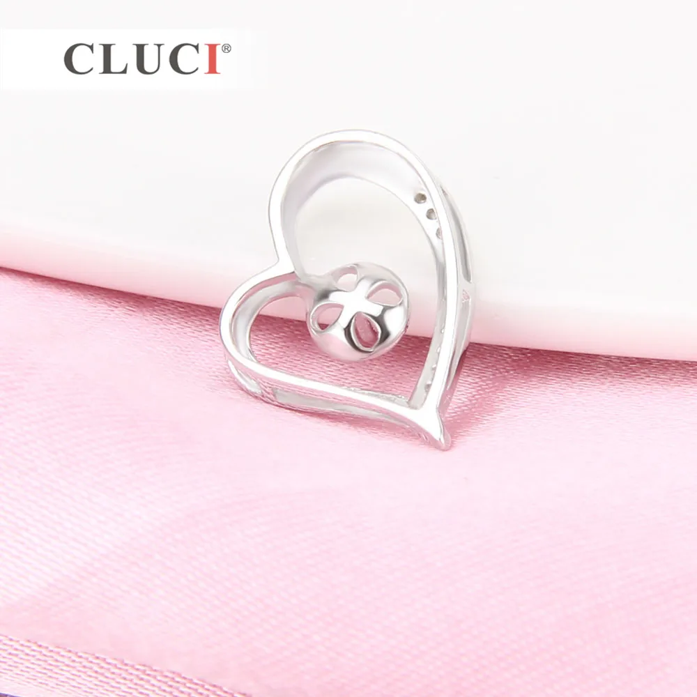 CLUCI  크리스탈 펜던트 장착 하트 목걸이 지르콘 러브 펜던트 목걸이 라인 석 애인 선물 SP200SB