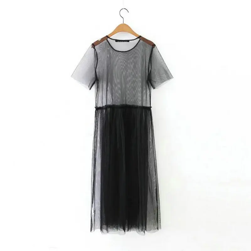 Роба, сексуальное платье для женщин, прозрачное Прозрачное платье, vestido longo, Сетчатое платье, черное платье, вуаль, шикарное цельное DS020