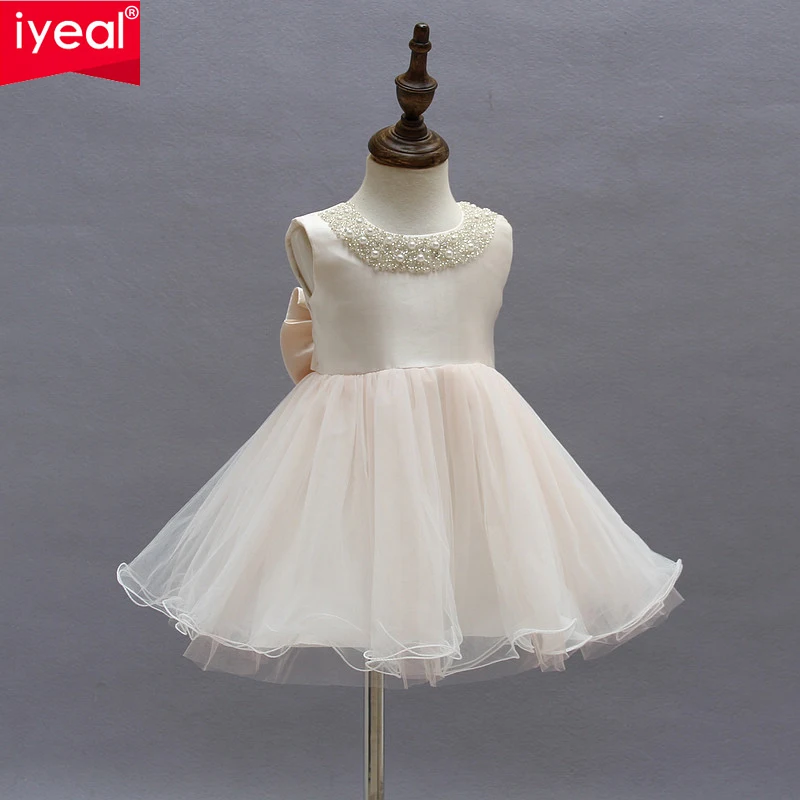 

IYEAL Flower Girls Dress For Wedding And Party Infant Princess Little Girl Dresses Toddler Costume Baby Kids Clothes robe fille