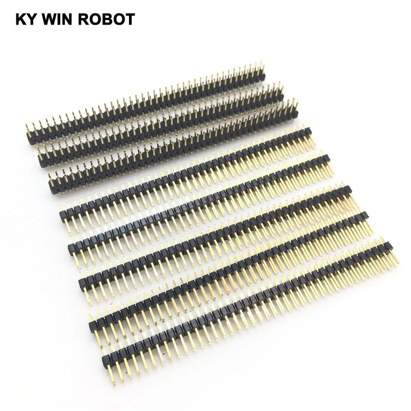

10 PCS 2.54mm 2 x 40 Pin gold plated Male Double Row Pin Header Strip Connector 80 Pin