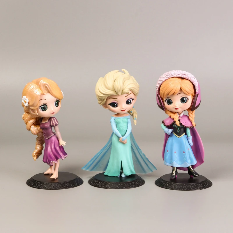 

Disney Princess Figures Frozen 3pcs Anna Elsa Dolls For Girl toy Action Figures PVC Model Collection Figurine toys for children