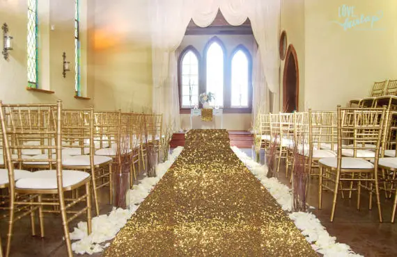 

Wedding Party Glitter Carpets Decoration Mariage Shiny Sequin Rug Aisle Runner 4ftx25ft Gold Aisle Runner for Wedding Decoration