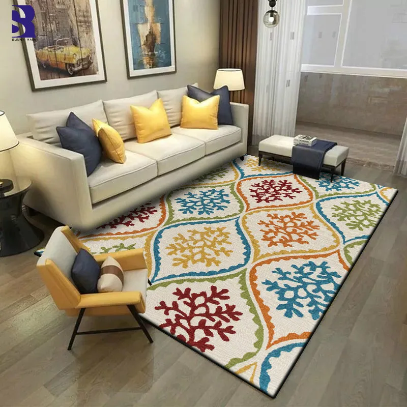 SunnyRain 1-piece Bedroom Rugs Short Plush Area Rug For Living Room Slipping Resistance Kitchen Rug