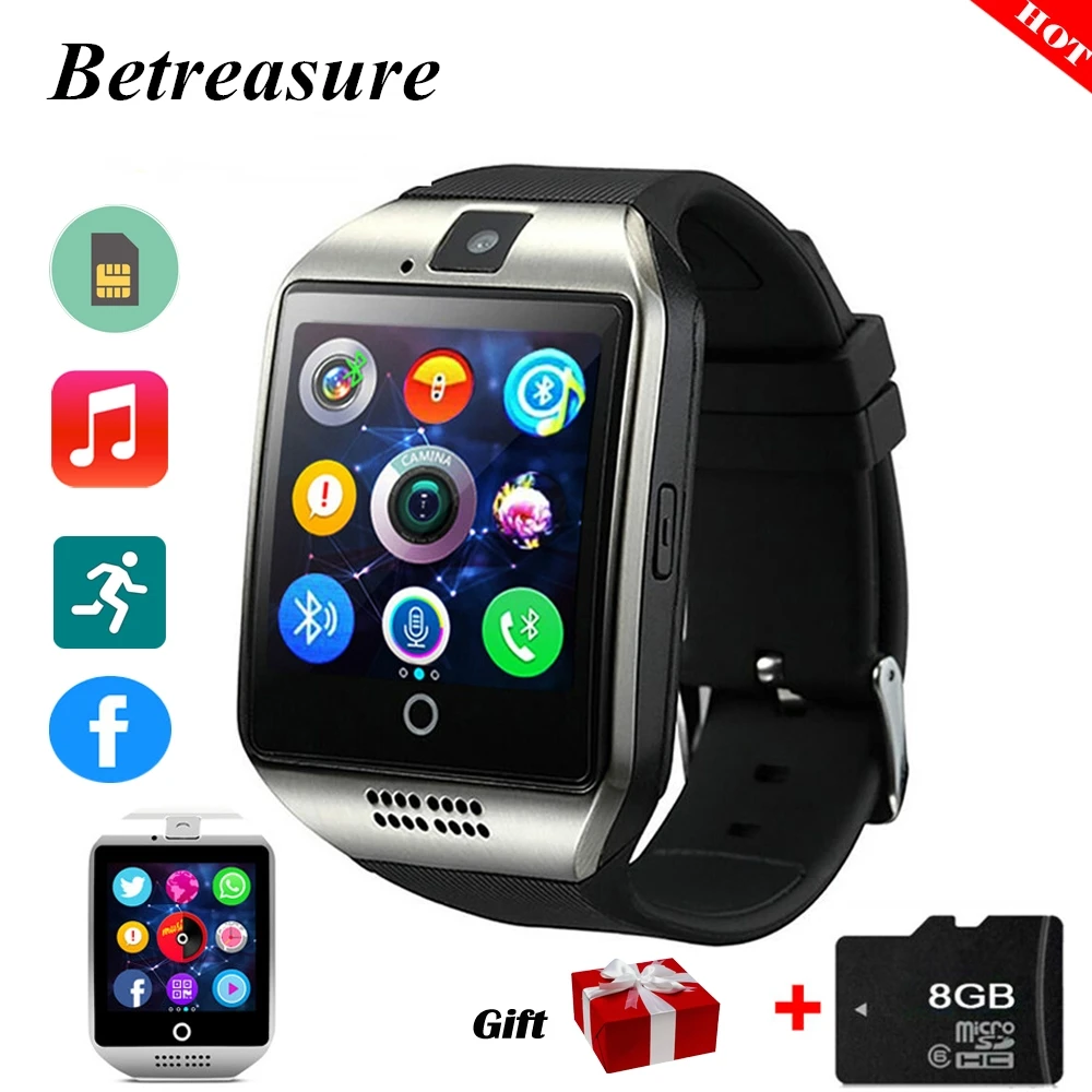 

Betreasure Q18 Bluetooth Smart Watches Smart Clock with Pedometer Camera TF/SIM Card WhatsApp For Android Phone Pk A1 DZ09