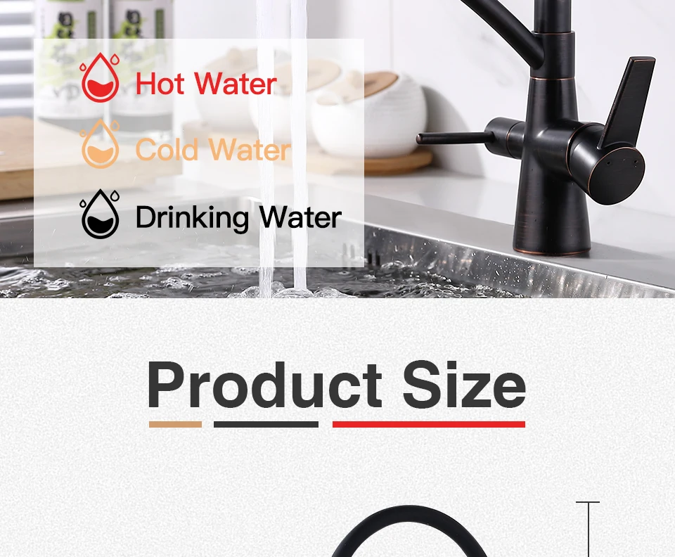 Gappo кухонный кран 3 способа воды фильтры для раковины кран черный медный кухонный миксер кухня выложенный кран кухонный кран латунный